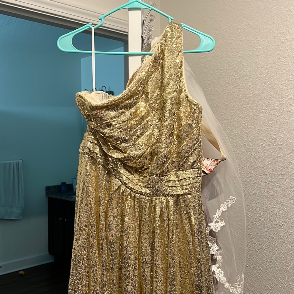Gold sequin dress
